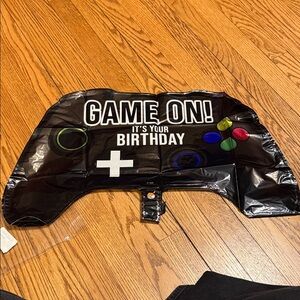 Black Game Controller Birthday Balloon